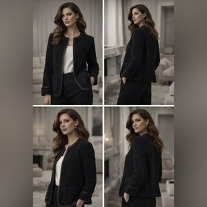 Lida Baday Black Wool Jacket Blazer | Size 8
